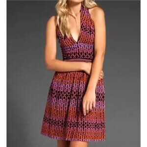 Trina Turk Womens 8 Pink Orange Campania Silk Halter Mini Dress NEW Luxury